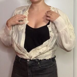 Lace Vintage button up top